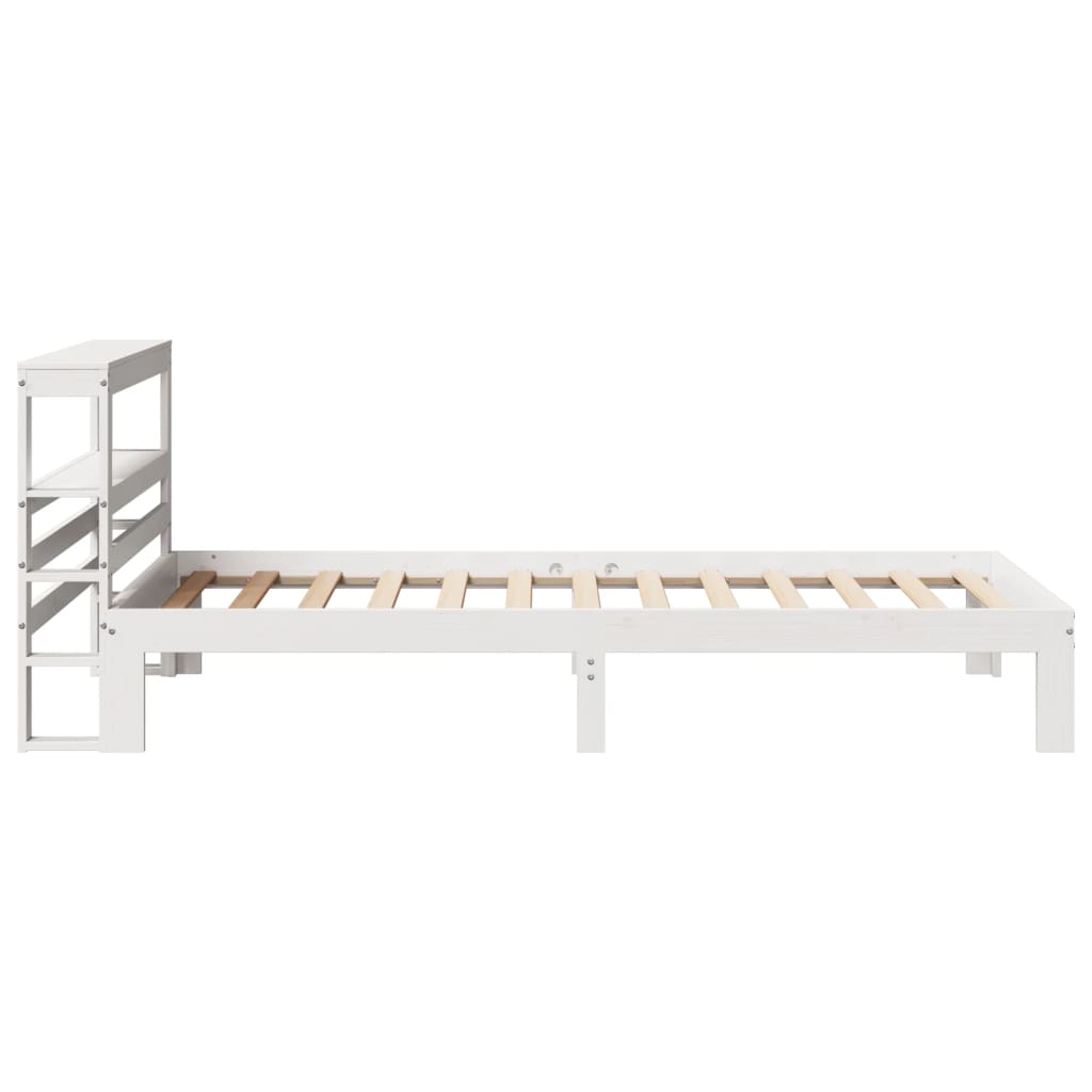 Giroletto con Testiera Bianco 75x190 cm Legno Massello di Pino
