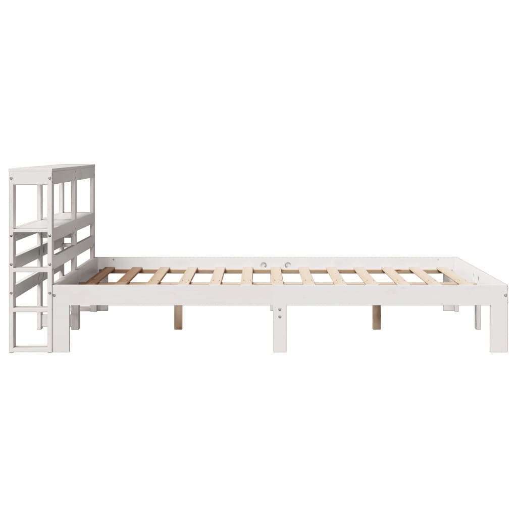 Giroletto con Testiera Bianco 150x200 cm Legno Massello di Pino