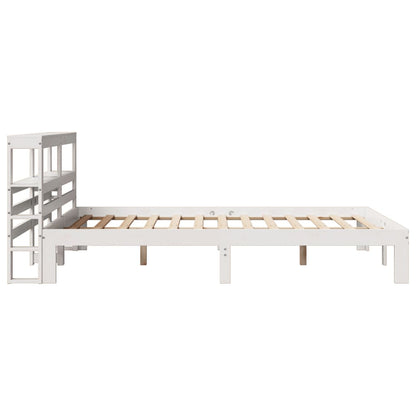 Giroletto con Testiera Bianco 150x200 cm Legno Massello di Pino
