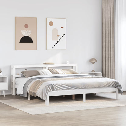 Giroletto con Testiera senza Materasso Bianco 200x200 cm