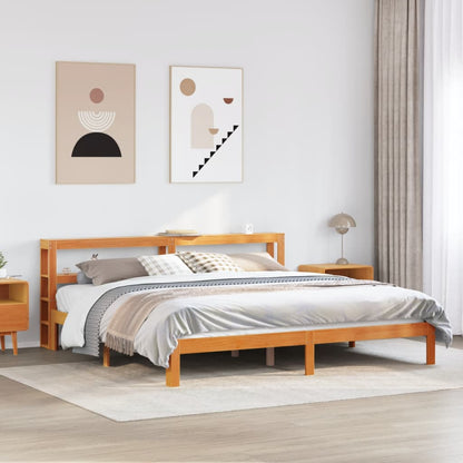Letto senza Materasso Marrone Cera 180x200 cm in Legno di Pino