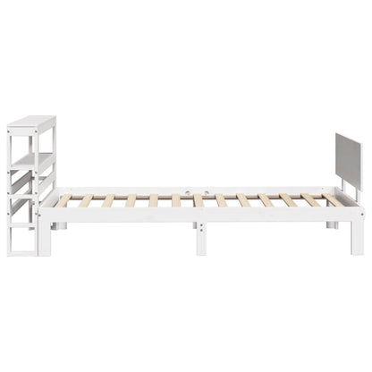 Giroletto con Testiera Bianco 75x190 cm Legno Massello di Pino