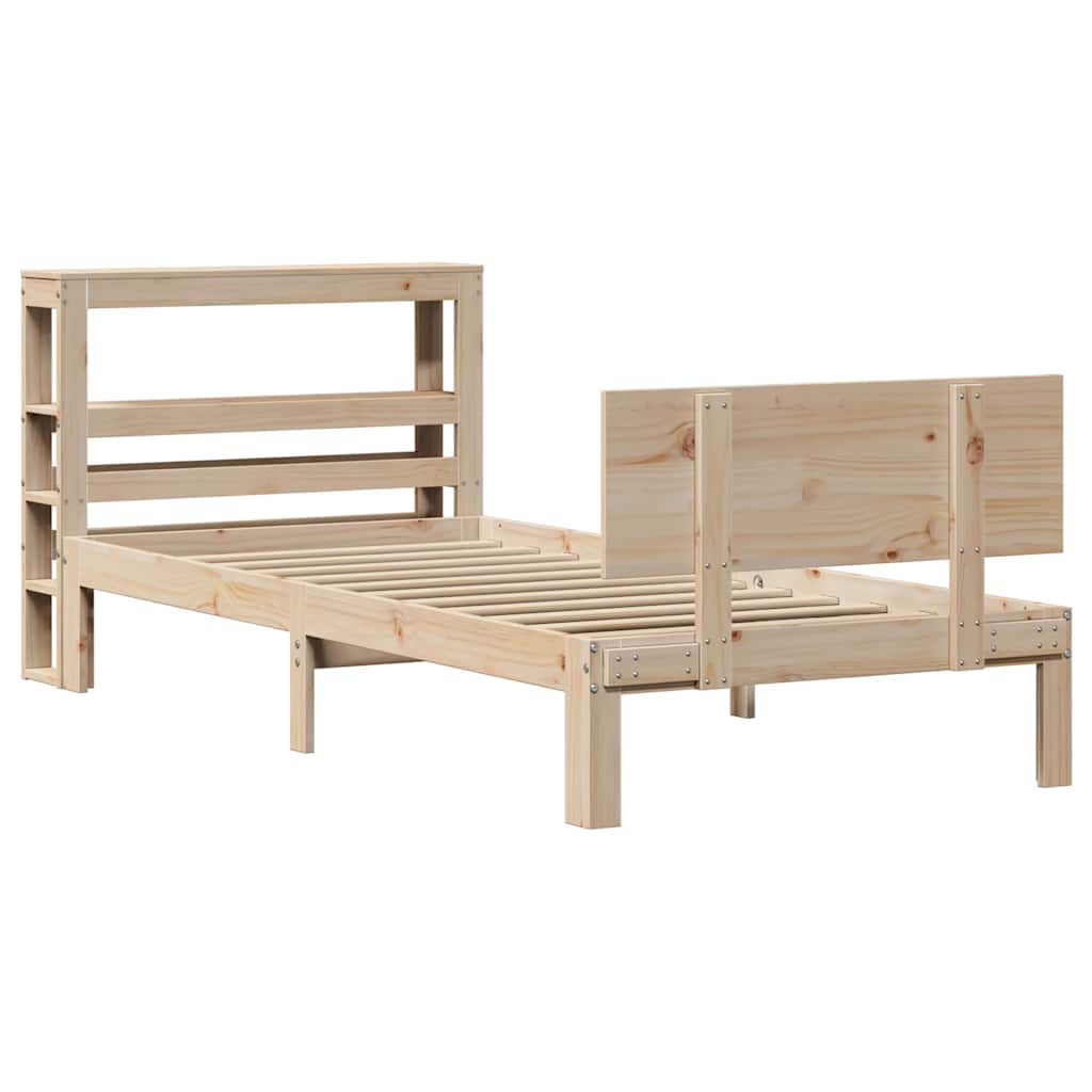 Giroletto con Testiera 90x190 cm in Legno Massello di Pino
