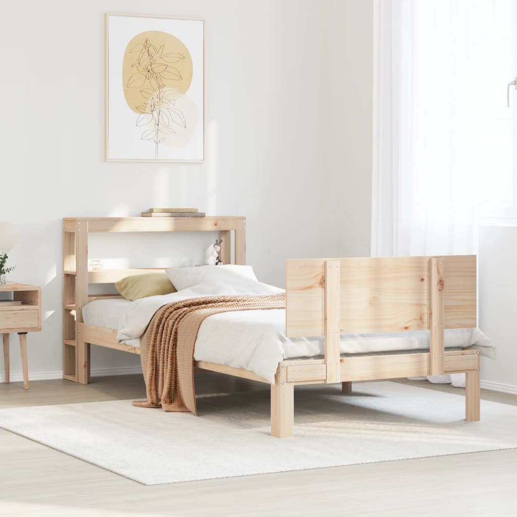 Giroletto con Testiera 90x190 cm in Legno Massello di Pino