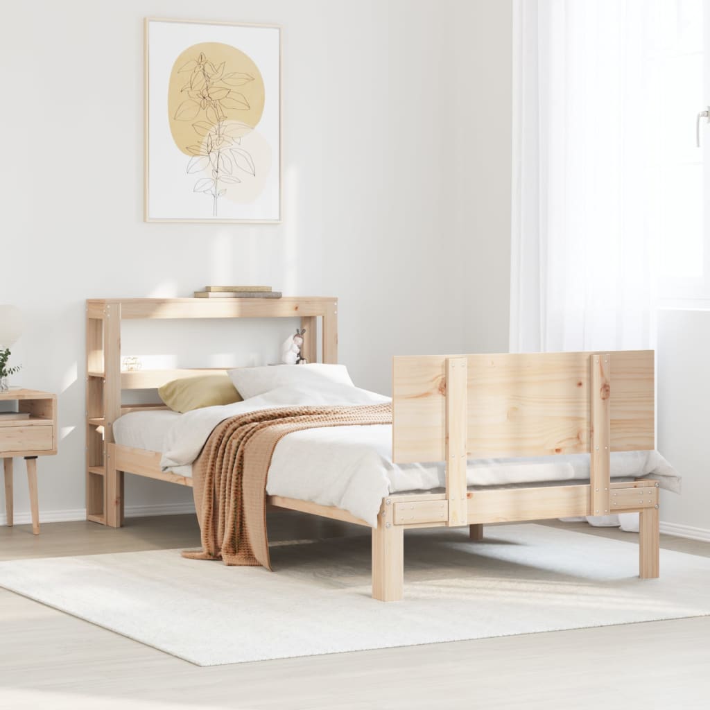 Giroletto con Testiera 90x200 cm in Legno Massello di Pino