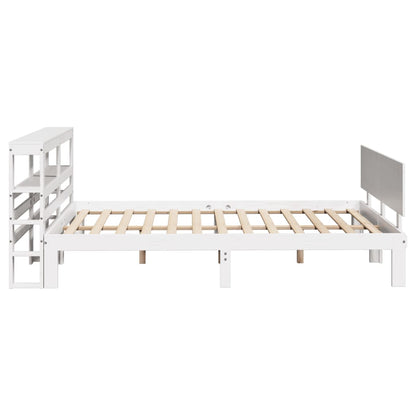 Giroletto con Testiera Bianco 150x200 cm Legno Massello di Pino