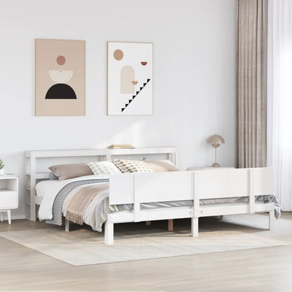 Giroletto con Testiera senza Materasso Bianco 180x200 cm