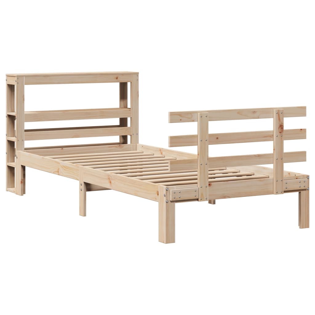 Giroletto con Testiera 75x190 cm in Legno Massello di Pino