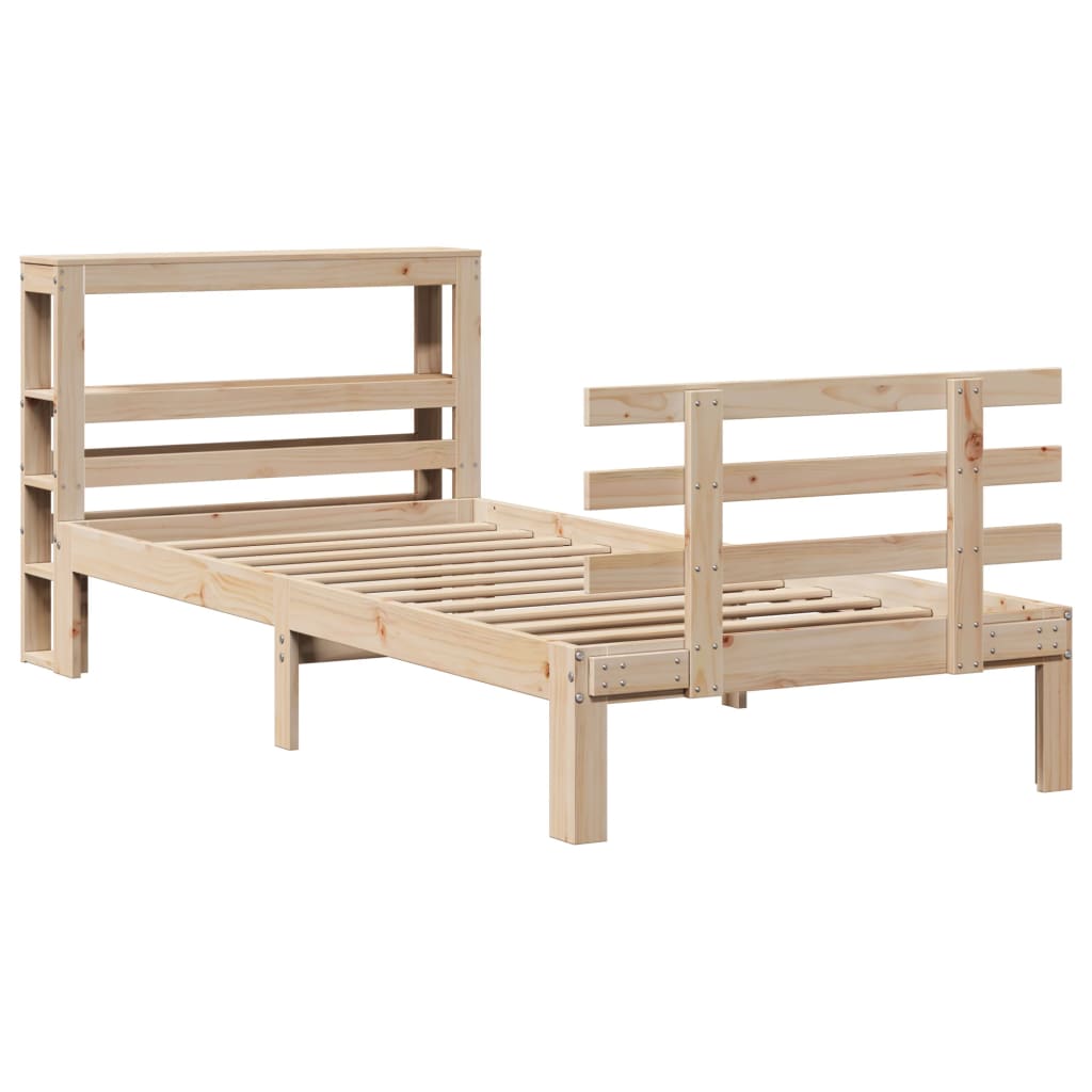 Giroletto con Testiera 90x190 cm in Legno Massello di Pino