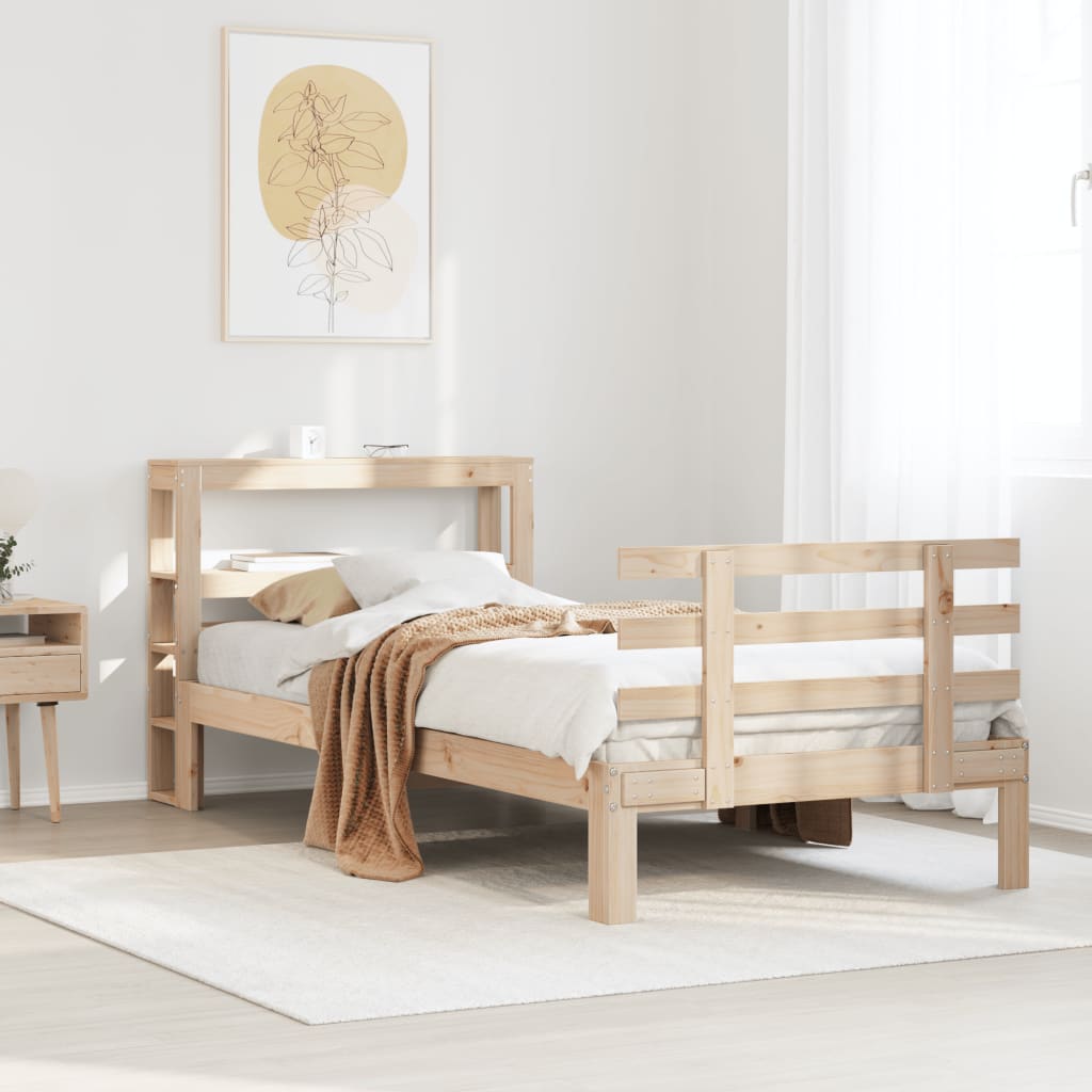 Giroletto con Testiera 90x190 cm in Legno Massello di Pino