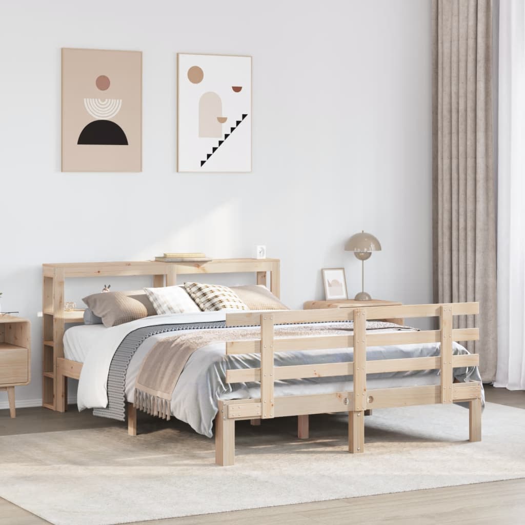 Giroletto con Testiera 140x190 cm in Legno Massello di Pino