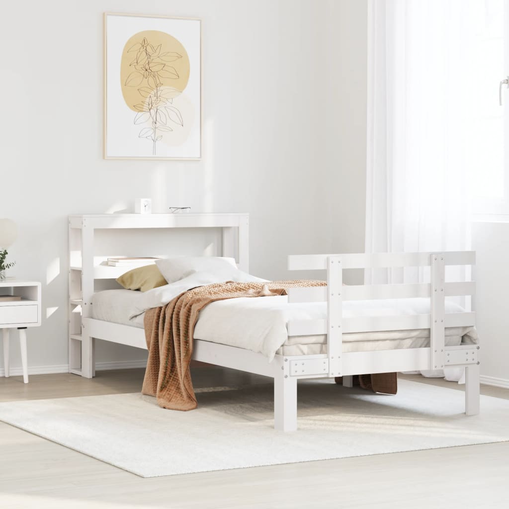 Giroletto con Testiera senza Materasso Bianco 90x200 cm