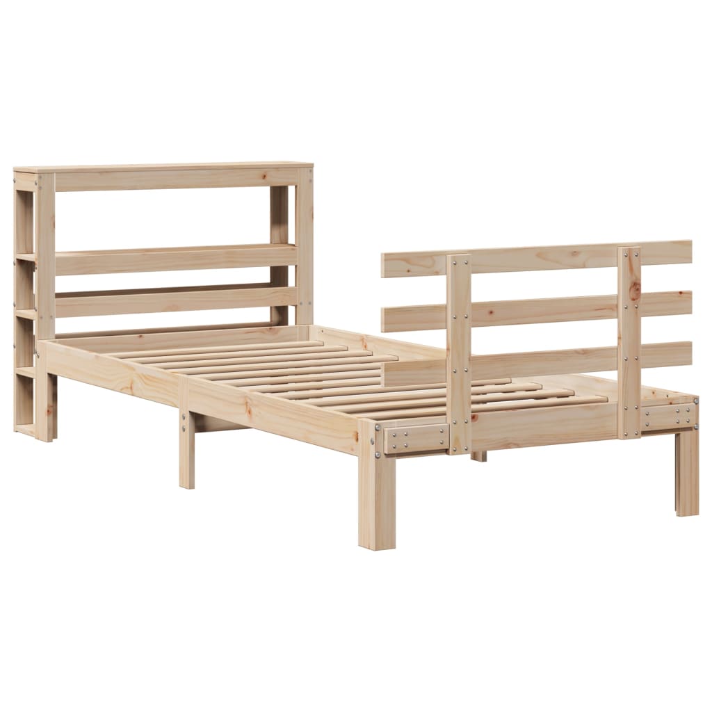 Giroletto con Testiera 100x200 cm Legno Massello di Pino