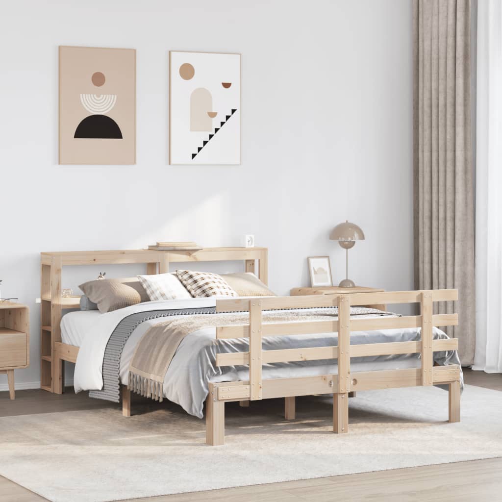 Giroletto con Testiera 140x200 cm in Legno Massello di Pino
