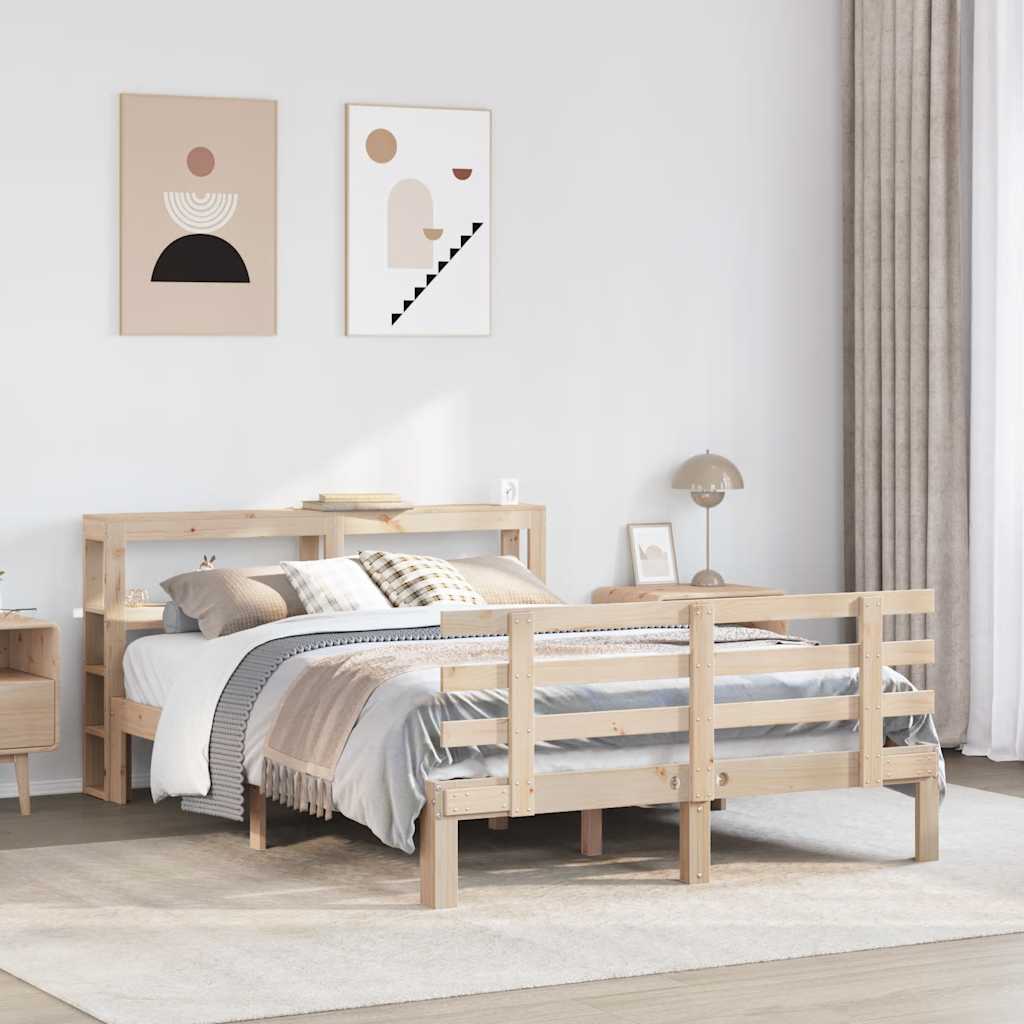 Giroletto con Testiera 150x200 cm in Legno Massello di Pino