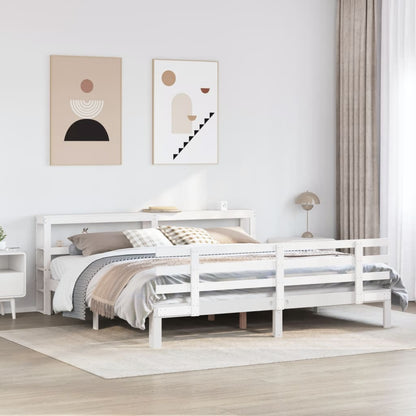 Giroletto con Testiera senza Materasso Bianco 200x200 cm