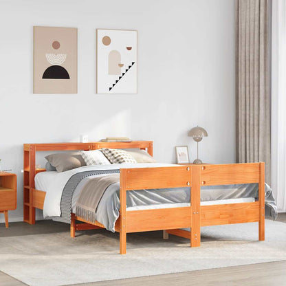 Letto senza Materasso Marrone Cera 140x190 cm in Legno di Pino