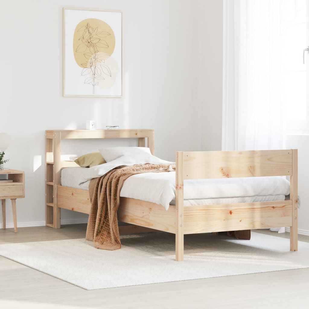 Letto senza Materasso 90x190 cm in Legno Massello di Pino