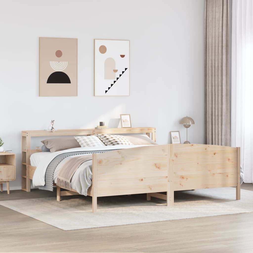 Letto senza Materasso 180x200 cm in Legno Massello di Pino