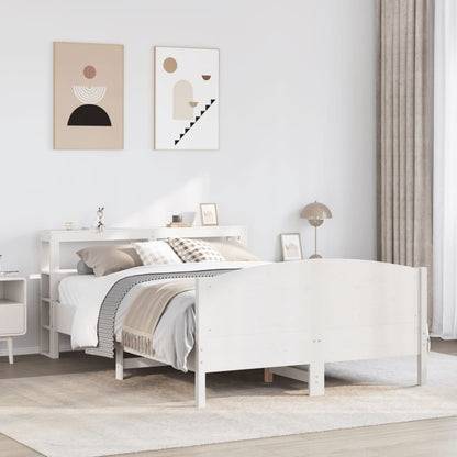 Letto senza Materasso Bianco 160x200 cm Legno Massello di Pino