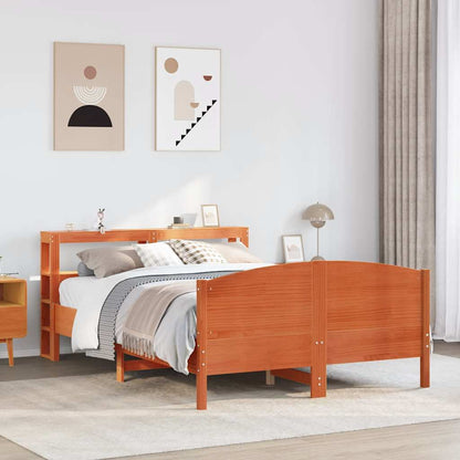Letto senza Materasso Marrone Cera 135x190 cm in Legno di Pino