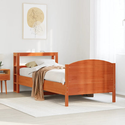 Letto senza Materasso Marrone Cera 100x200 cm in Legno di Pino