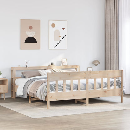 Letto senza Materasso 200x200 cm in Legno Massello di Pino