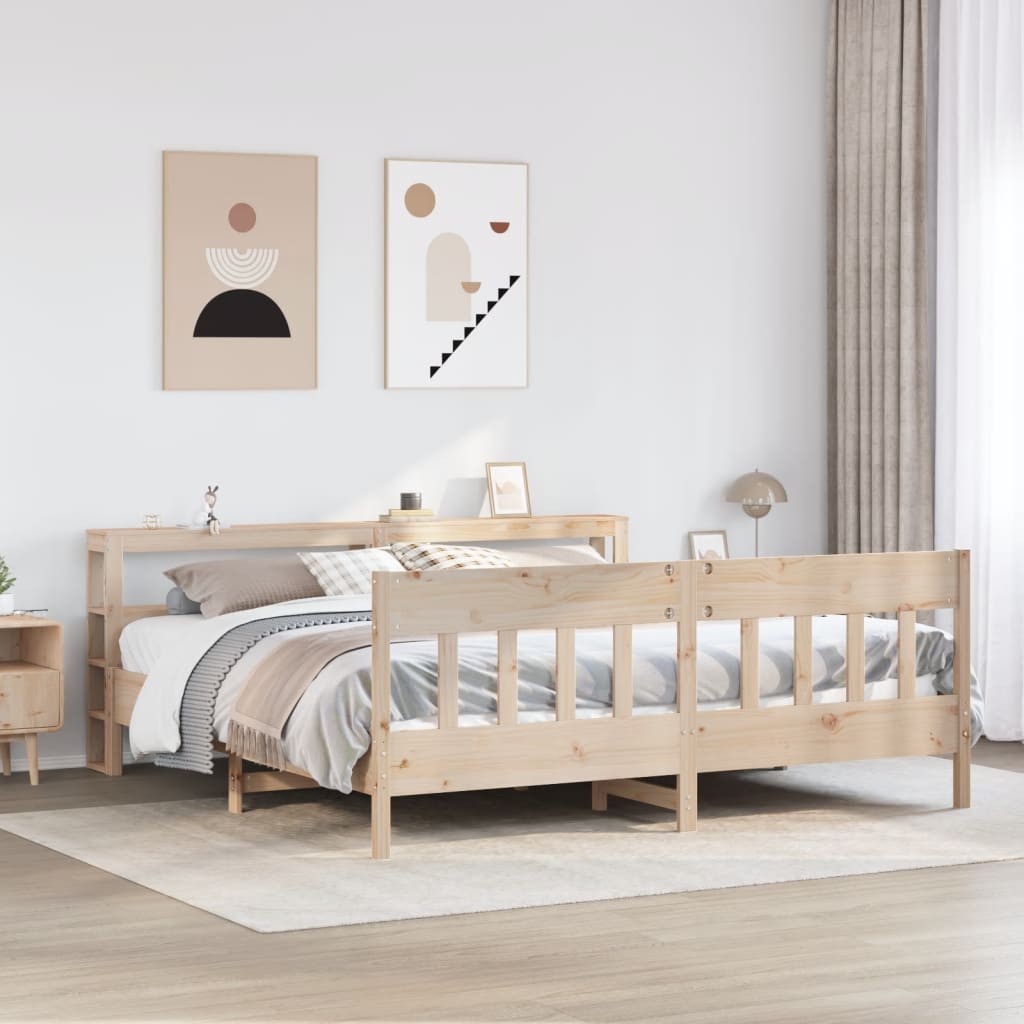 Letto senza Materasso 180x200 cm in Legno Massello di Pino