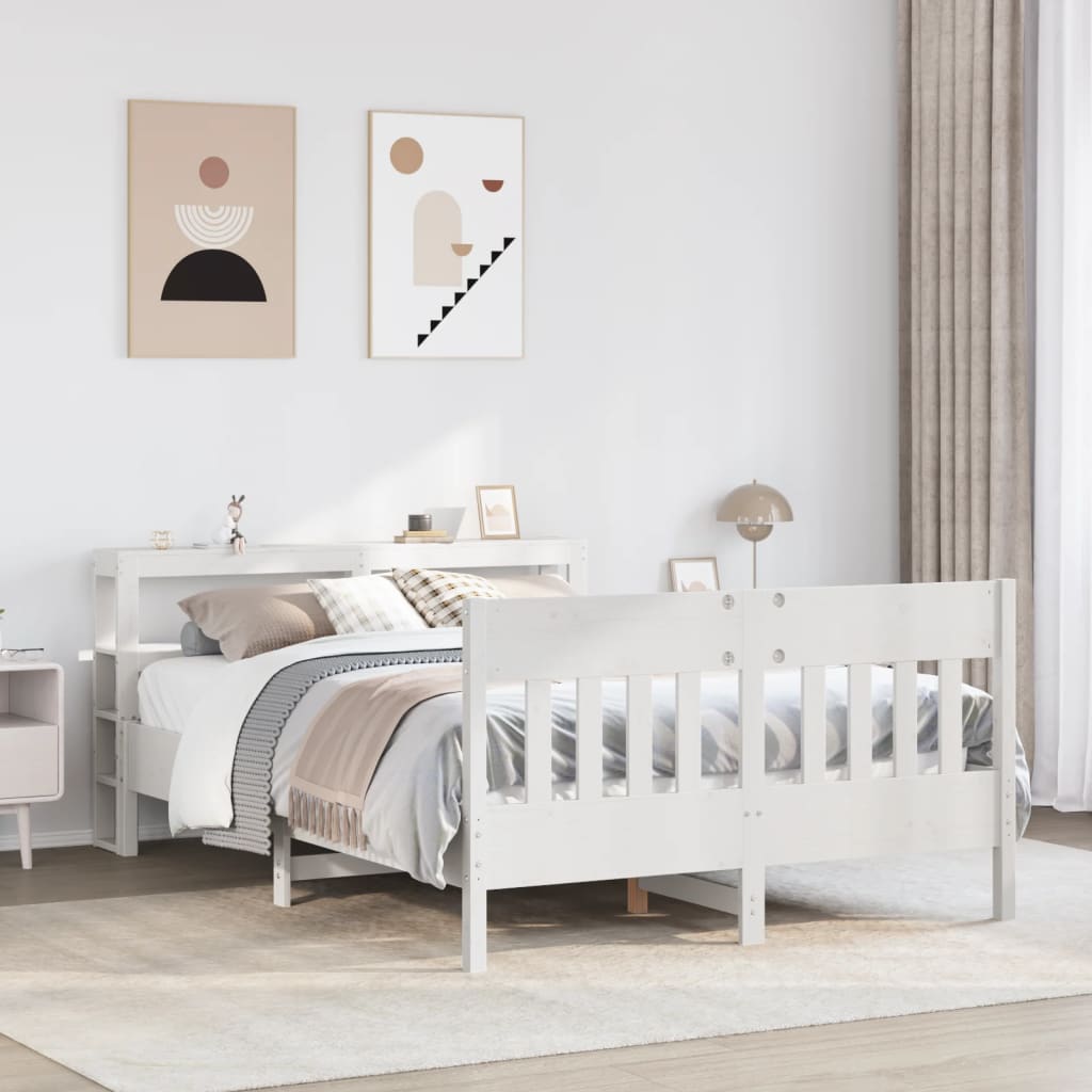 Letto senza Materasso Bianco 160x200 cm Legno Massello di Pino