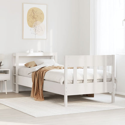 Letto senza Materasso Bianco 90x200 cm Legno Massello di Pino