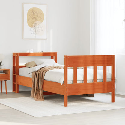 Letto senza Materasso Marrone Cera 90x200 cm Legno di Pino