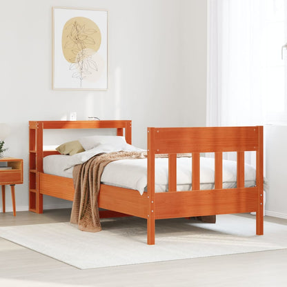 Letto senza Materasso Marrone Cera 75x190 cm in Legno di Pino