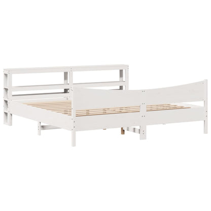 Giroletto con Testiera Bianco 180x200 cm Massello Pino