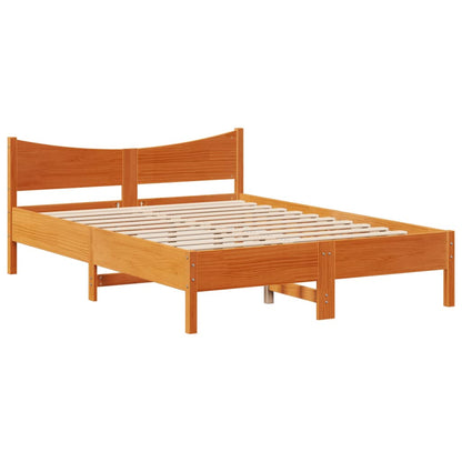 Giroletto con Testiera Marrone Cera 135x190 cm Massello Pino