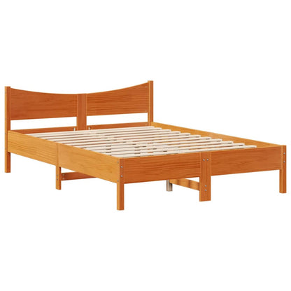 Giroletto con Testiera Marrone Cera 120x190 cm Massello Pino
