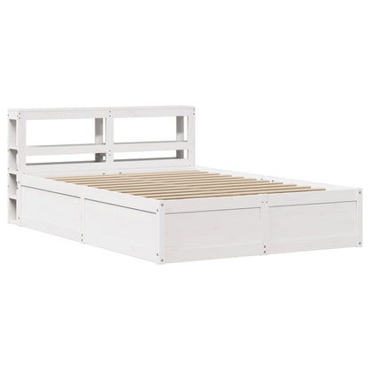 Giroletto con Testiera Bianco 160x200 cm Legno Massello di Pino