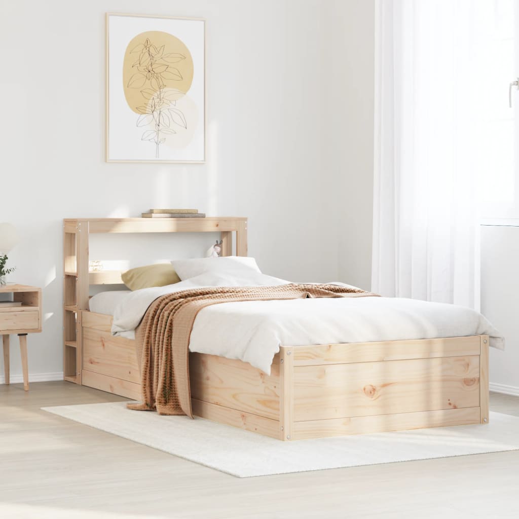 Giroletto con Testiera 90x200 cm in Legno Massello di Pino