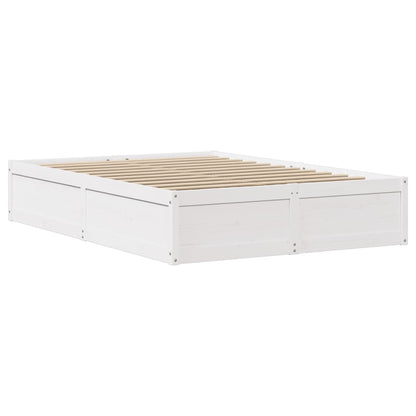 Giroletto con Testiera Bianco 120x190 cm Legno Massello di Pino