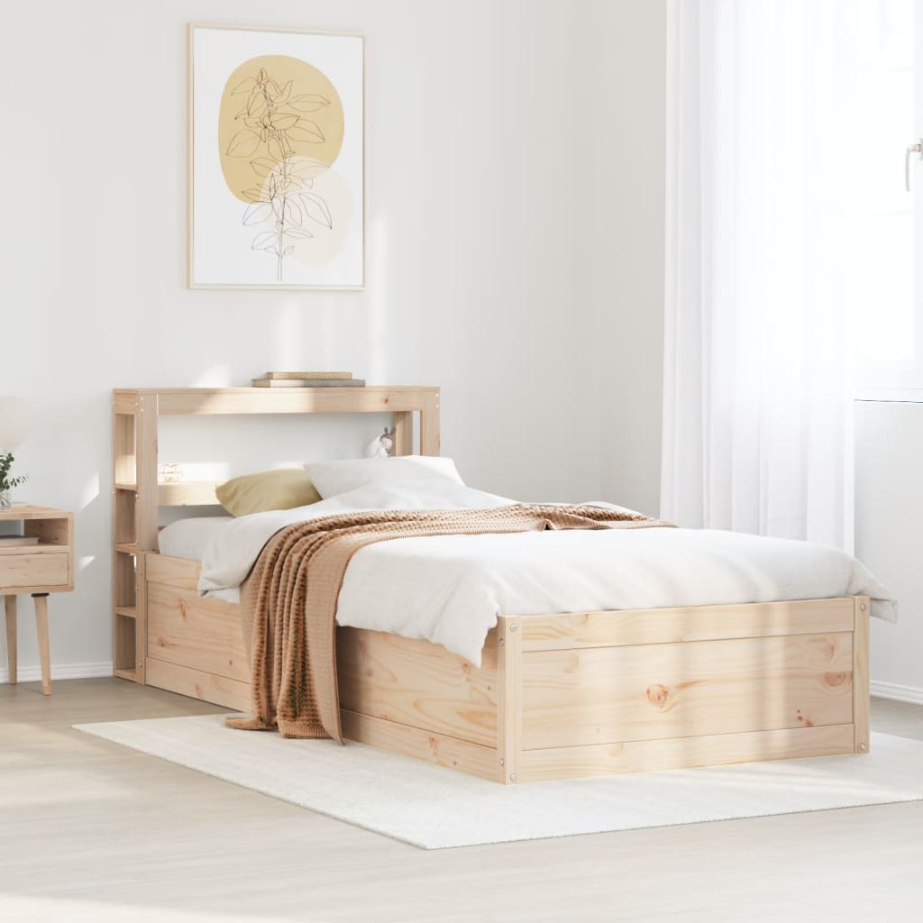 Giroletto con Testiera 75x190 cm in Legno Massello di Pino