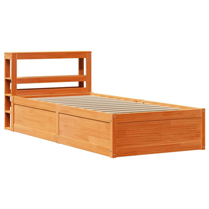 Giroletto con Testiera Marrone Cera 75x190 cm Massello Pino