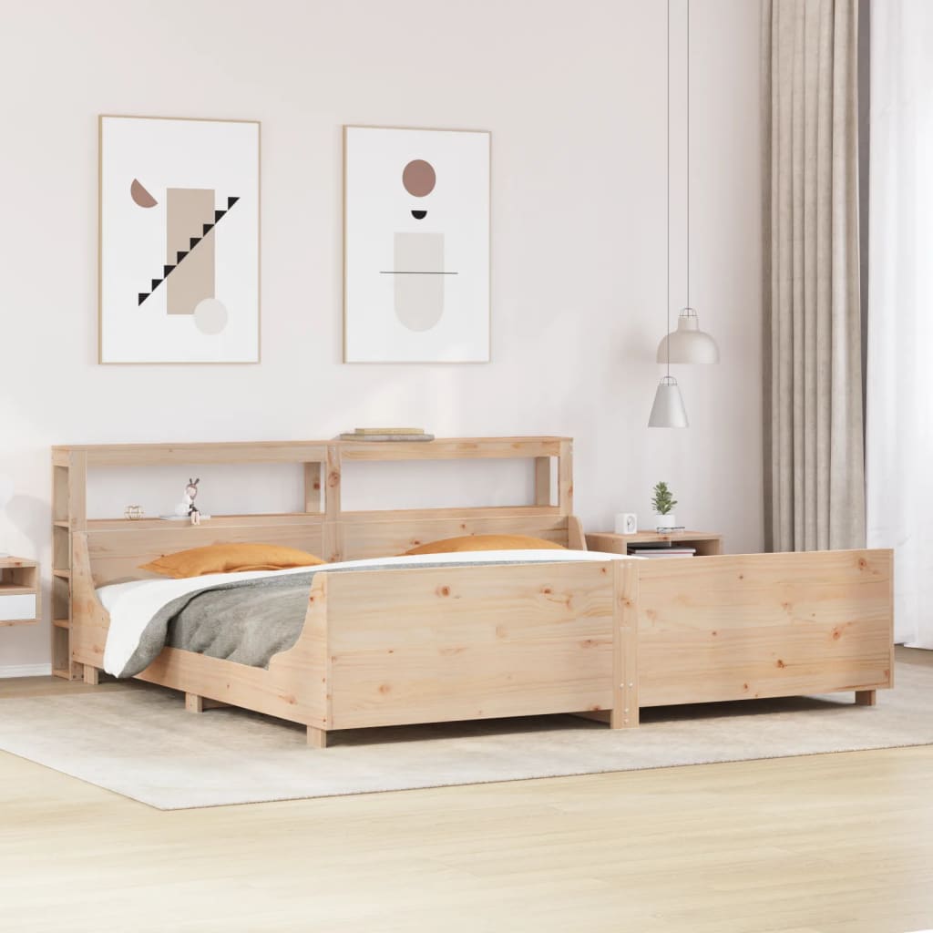 Letto senza Materasso 200x200 cm in Legno Massello di Pino
