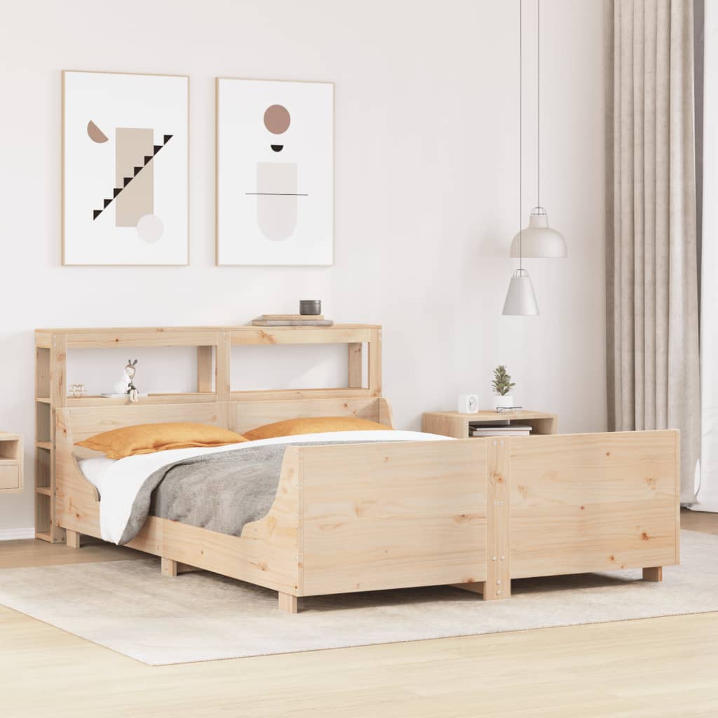 Letto senza Materasso 140x200 cm in Legno Massello di Pino