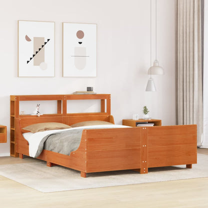 Letto senza Materasso Marrone Cera 140x190 cm in Legno di Pino
