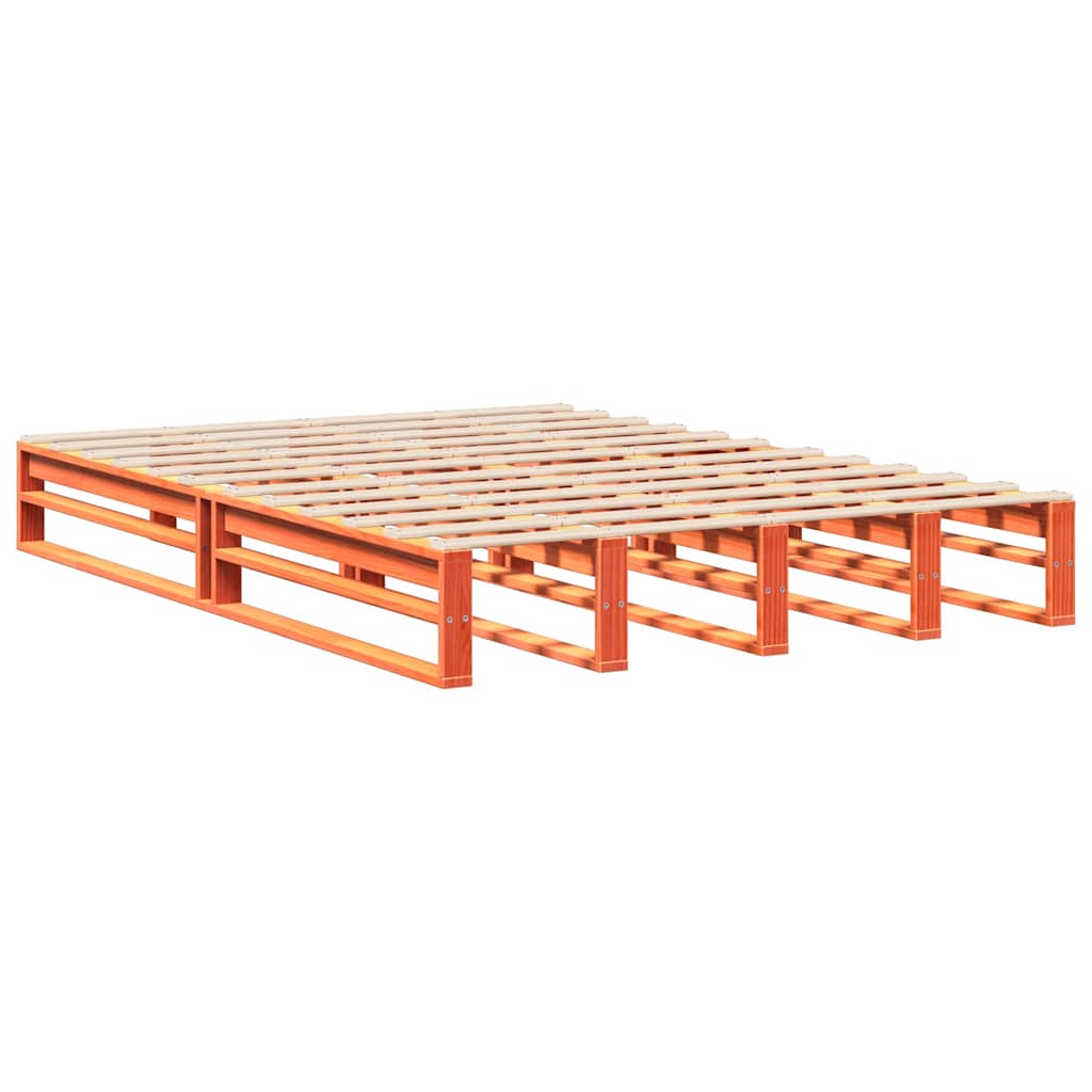 Giroletto con Testiera Marrone Cera 150x200 cm Massello Pino