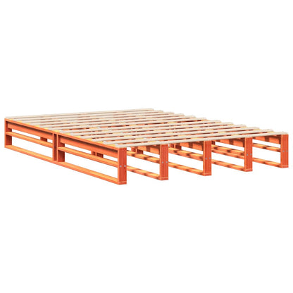 Giroletto con Testiera Marrone Cera 140x190 cm Massello Pino