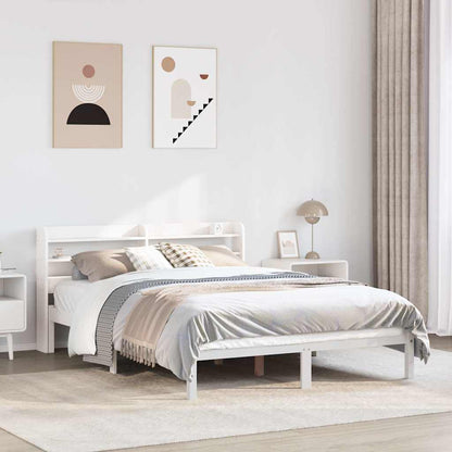 Letto senza Materasso Bianco 135x190 cm Legno Massello di Pino
