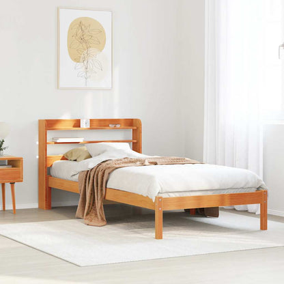 Giroletto con Testiera Marrone Cera 75x190 cm Massello Pino