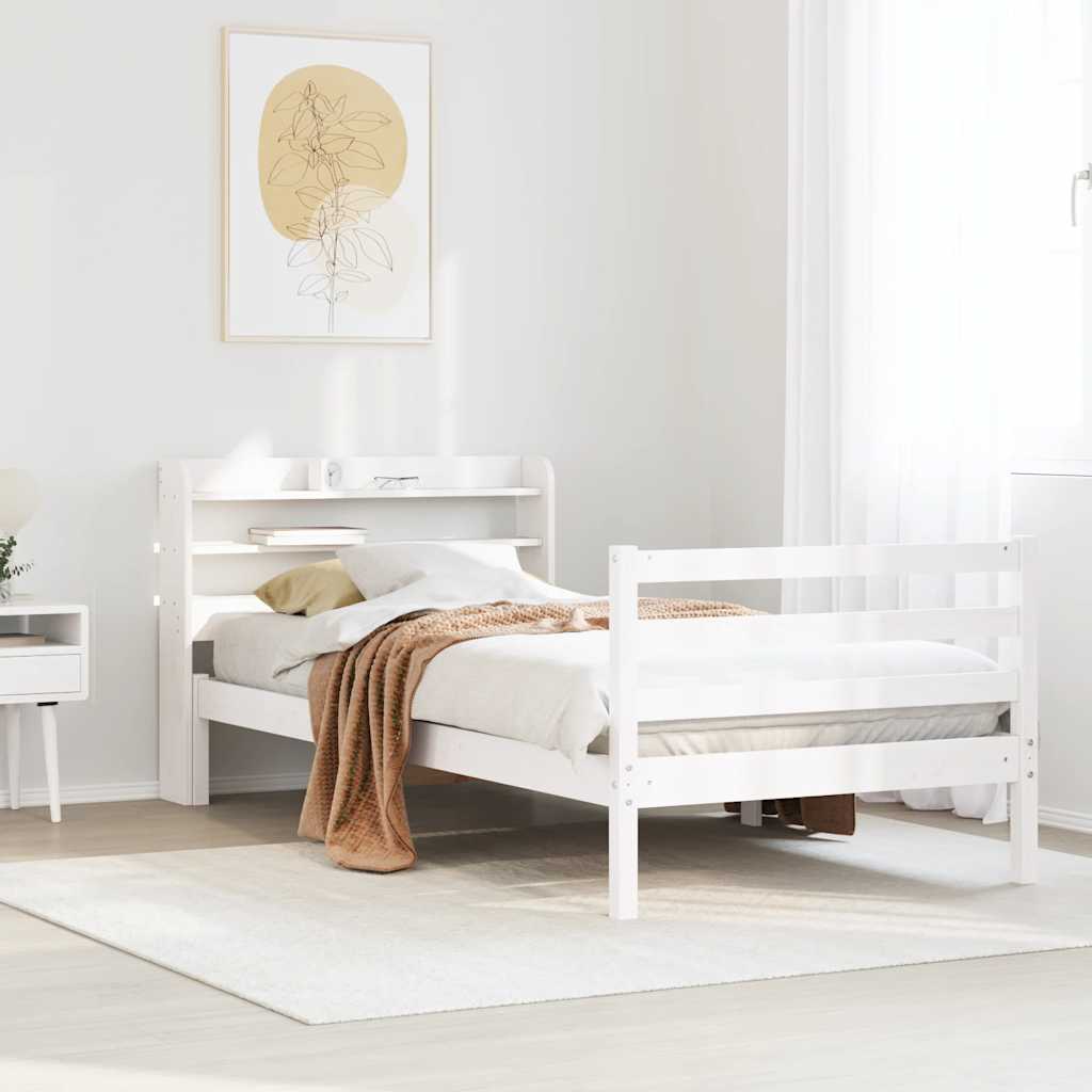 Giroletto con Testiera senza Materasso Bianco 100x200 cm