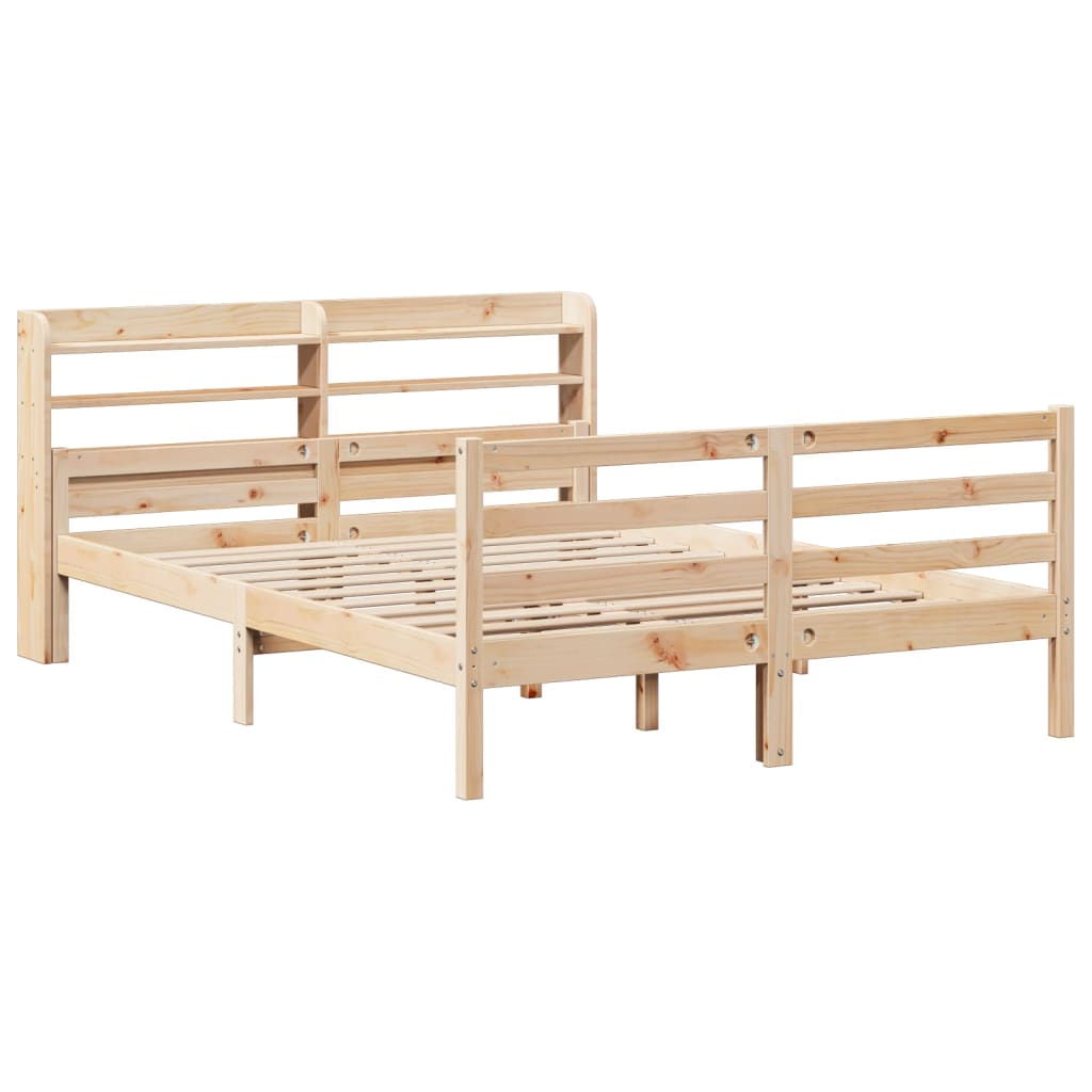 Giroletto con Testiera 135x190 cm in Legno Massello di Pino