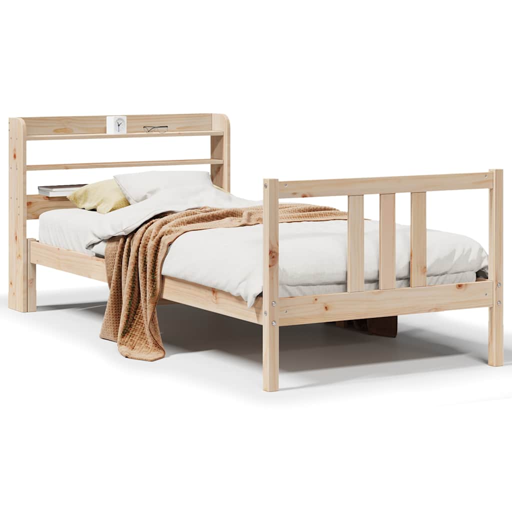 Giroletto con Testiera 90x190 cm in Legno Massello di Pino